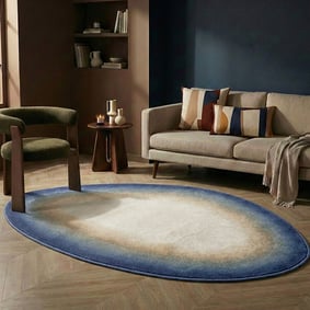 Teppich Organisch - Mellow Blau Gelb