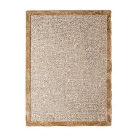 Kurzflor Teppich - Elena Border Braun - sfeer