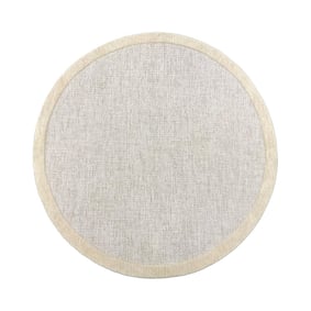 Rund Kurzflor Teppich - Elena Border Beige - product