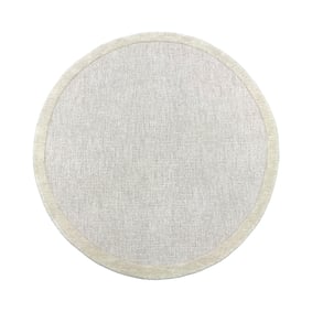 Rund Kurzflor Teppich - Elena Border Taupe - sfeer