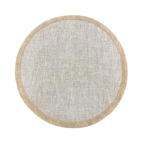 Rund Kurzflor Teppich - Elena Border Braun - sfeer