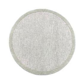 Rund Kurzflor Teppich - Elena Border Grün - product