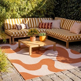 In- & Outdoor Teppich - Summer Swirl Terracotta