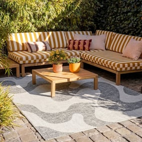 In- & Outdoor Teppich - Summer Swirl Grau