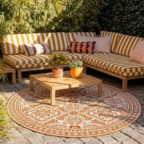 In- & Outdoor Teppich Rund - Summer Oriental Terracotta