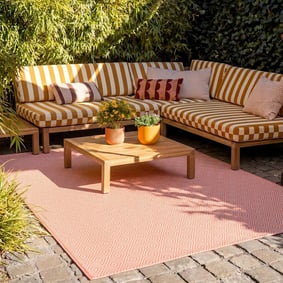 In- & Outdoor Teppich - Summer Tile Rosa