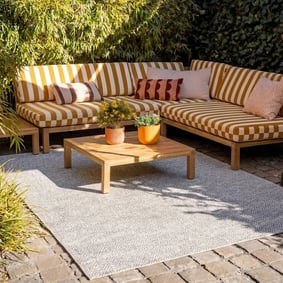 In- & Outdoor Teppich - Summer Tile Hellgrau