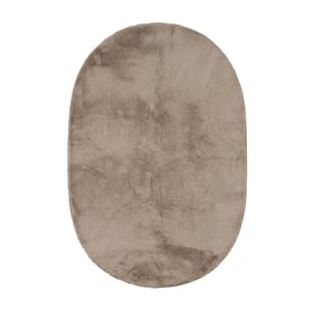 Flauschiger Teppich Oval - Cozy Taupe - product