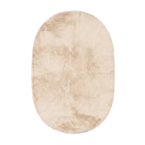 Flauschiger Teppich Oval - Cozy Creme - sfeer