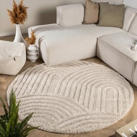 Teppich Skandinavisch Rund - Lova Arches Beige