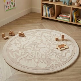 Waschbare Spielmatte Rund - Flo Beige