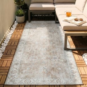 Waschbarer Läufer - Domingo Oriental Beige