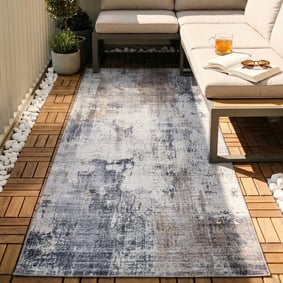 Waschbarer Läufer - Domingo Grunge Taupe Creme