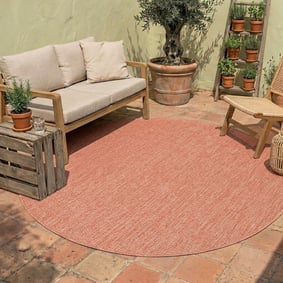In- & Outdoor Teppich Rund - Costa Terracotta