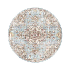 Orientteppich Rund - Leyla Medaillon Hellblau - product