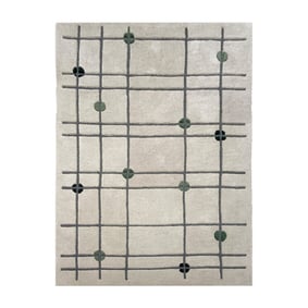 Geometrischer Teppich - Brunello Dots Grün - product