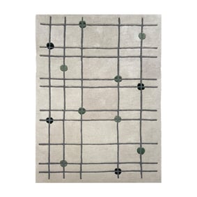 Geometrischer Teppich - Brunello Dots Grün - sfeer