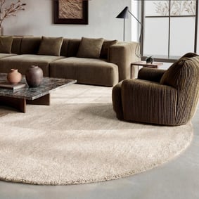 Wollteppich rund - Leone Creme