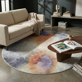 Designer Teppich Rund - Lunara Lila