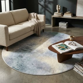 Designer Teppich Rund - Lunara Grau