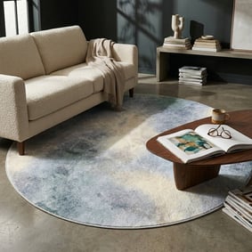 Designer Teppich Rund - Lunara Grau