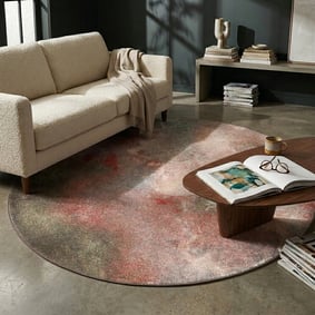 Designer Teppich Rund - Lunara Rot