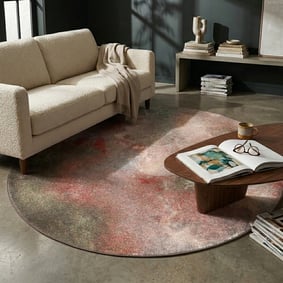 Designer Teppich Rund - Lunara Rot