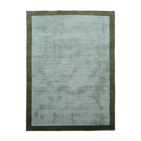 Kurzflor Teppich - Lucien Border Grün - sfeer