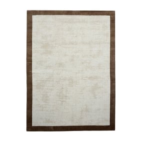 Kurzflor Teppich - Lucien Border Creme - sfeer