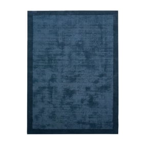 Kurzflor Teppich - Lucien Border Blau - sfeer