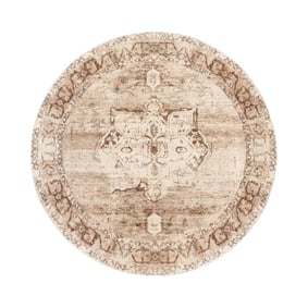 Teppich rund vintage - Kyra Medaillon Braun - sfeer