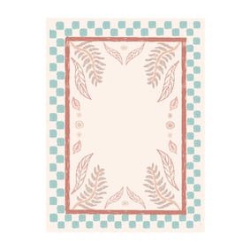 Outdoor-Teppich - Oasis Leaves Blau Rot - sfeer