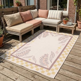 Outdoor-Teppich - Oasis Leaves Gelb Lila