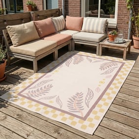 Outdoor-Teppich - Oasis Leaves Gelb Lila