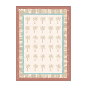 Outdoor-Teppich - Oasis Palm Blau Rot - sfeer
