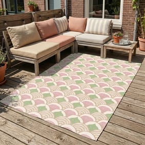 Outdoor-Teppich - Oasis Shell Rosa Grün