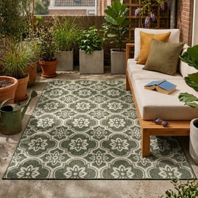 In- & Outdoor Teppich - Rio Flower Grün