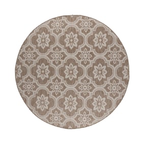 In- & Outdoor Teppich Rund - Rio Flower Beige - sfeer