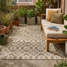 In- & Outdoor Teppich - Rio Flower Beige