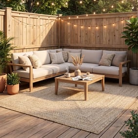In- & Outdoor Jute Teppich - Bali Beige