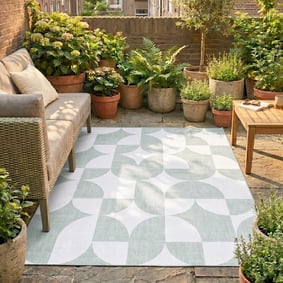 Gartenteppich Abstrakt - Groovy Tiles Grün