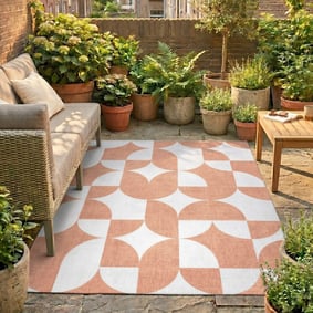 Gartenteppich Abstrakt - Groovy Tiles Terrakotta