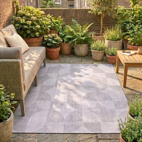 Gartenteppich Abstrakt - Groovy Tiles Grau