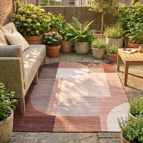 Gartenteppich Abstrakt - Groovy Shapes Creme Terra