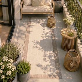 Balkonteppich - Sierra Border Creme Beige