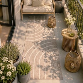 Balkonteppich - Sierra Curves Beige Creme