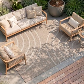In- & Outdoor Teppich - Sierra Curves Beige Creme