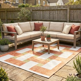 Retro In - & Outdoorteppich - Pop Lines Terra