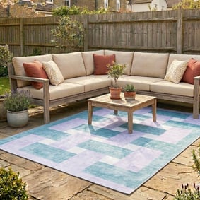 Retro In- & Outdoorteppich - Pop Lines Lila