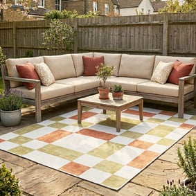 Retro In- & Outdoorteppich - Pop Cubes Terra